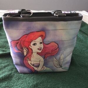 Charming Mermaid Graphic Tote Bag - Red and Purple